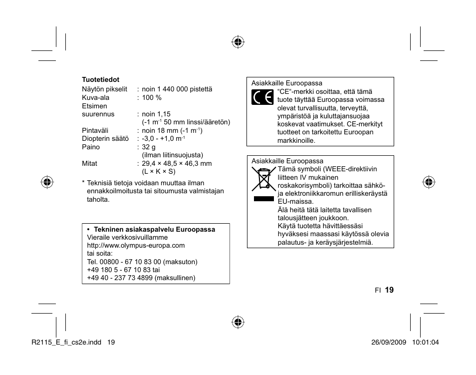 Olympus VF-2 User Manual | Page 17 / 66