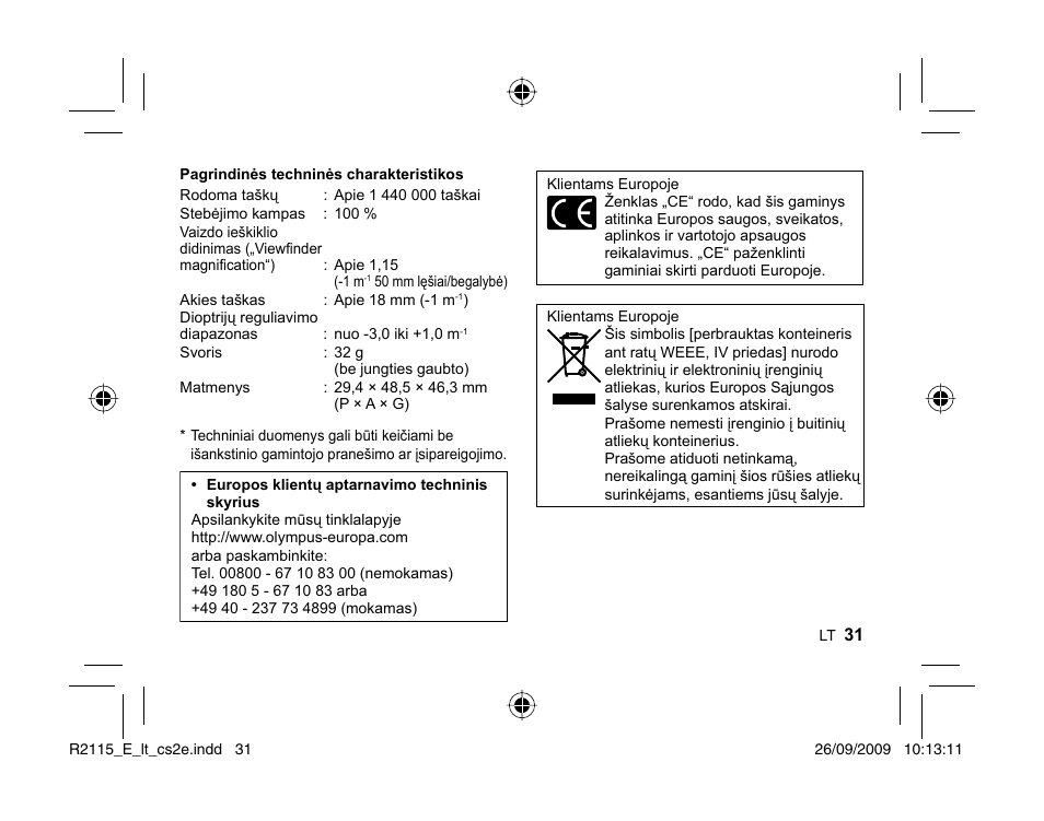 Olympus VF-2 User Manual | Page 29 / 66