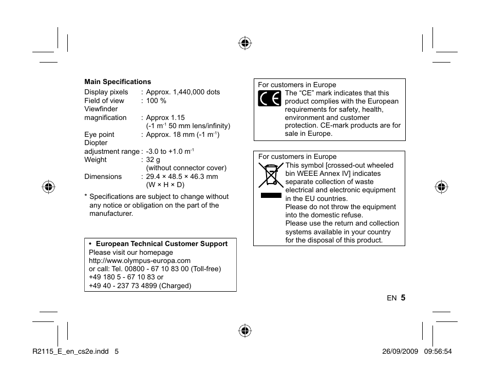 Olympus VF-2 User Manual | Page 3 / 66