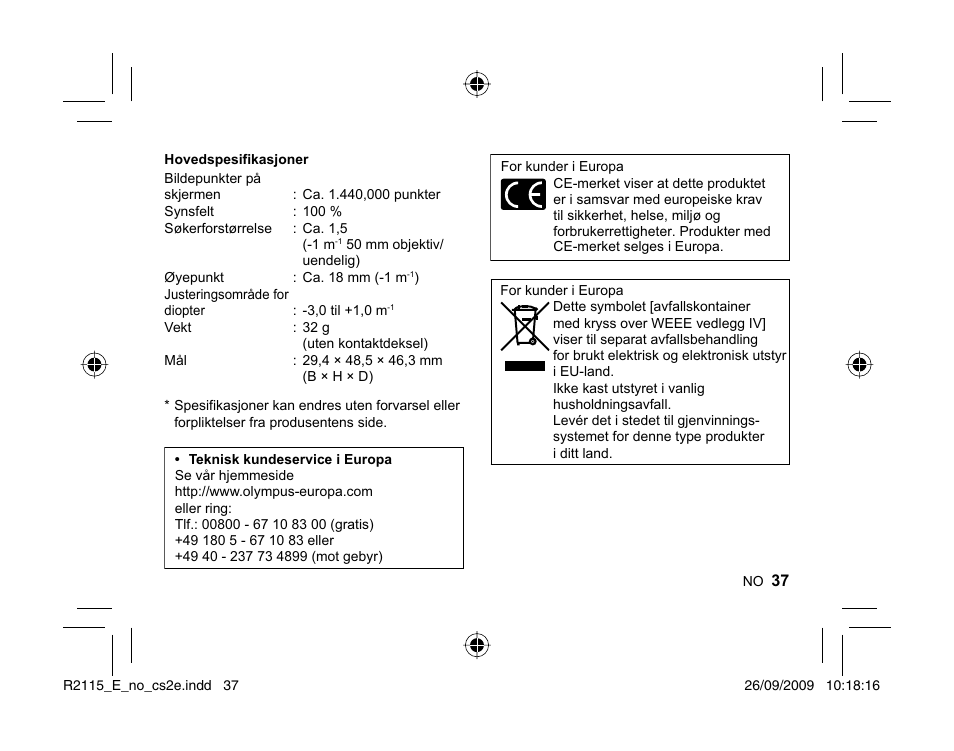 Olympus VF-2 User Manual | Page 35 / 66