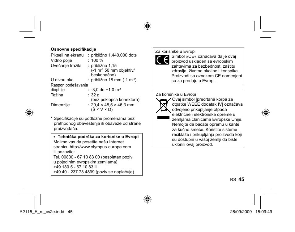 Olympus VF-2 User Manual | Page 43 / 66
