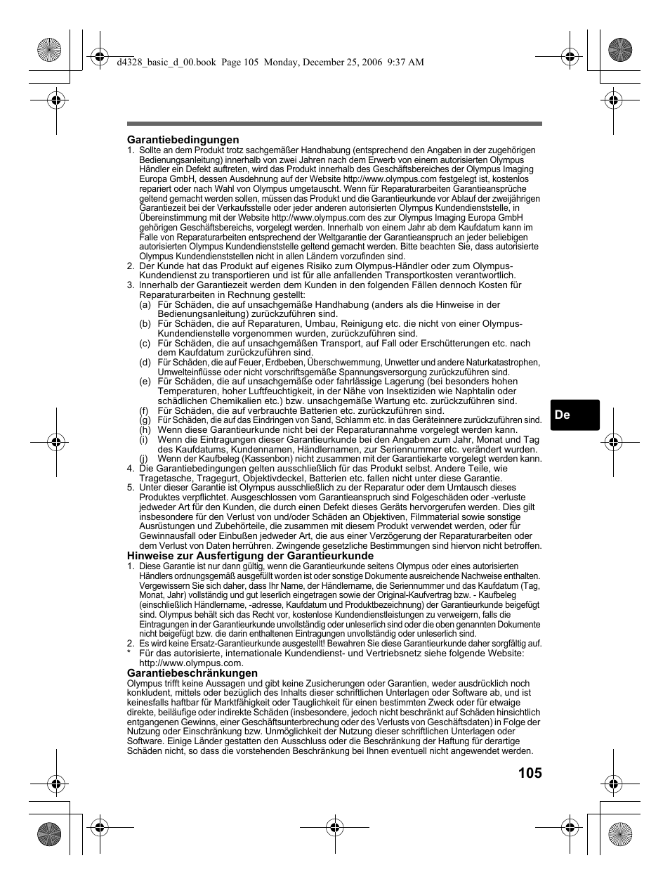 Olympus µ 760 User Manual | Page 105 / 132