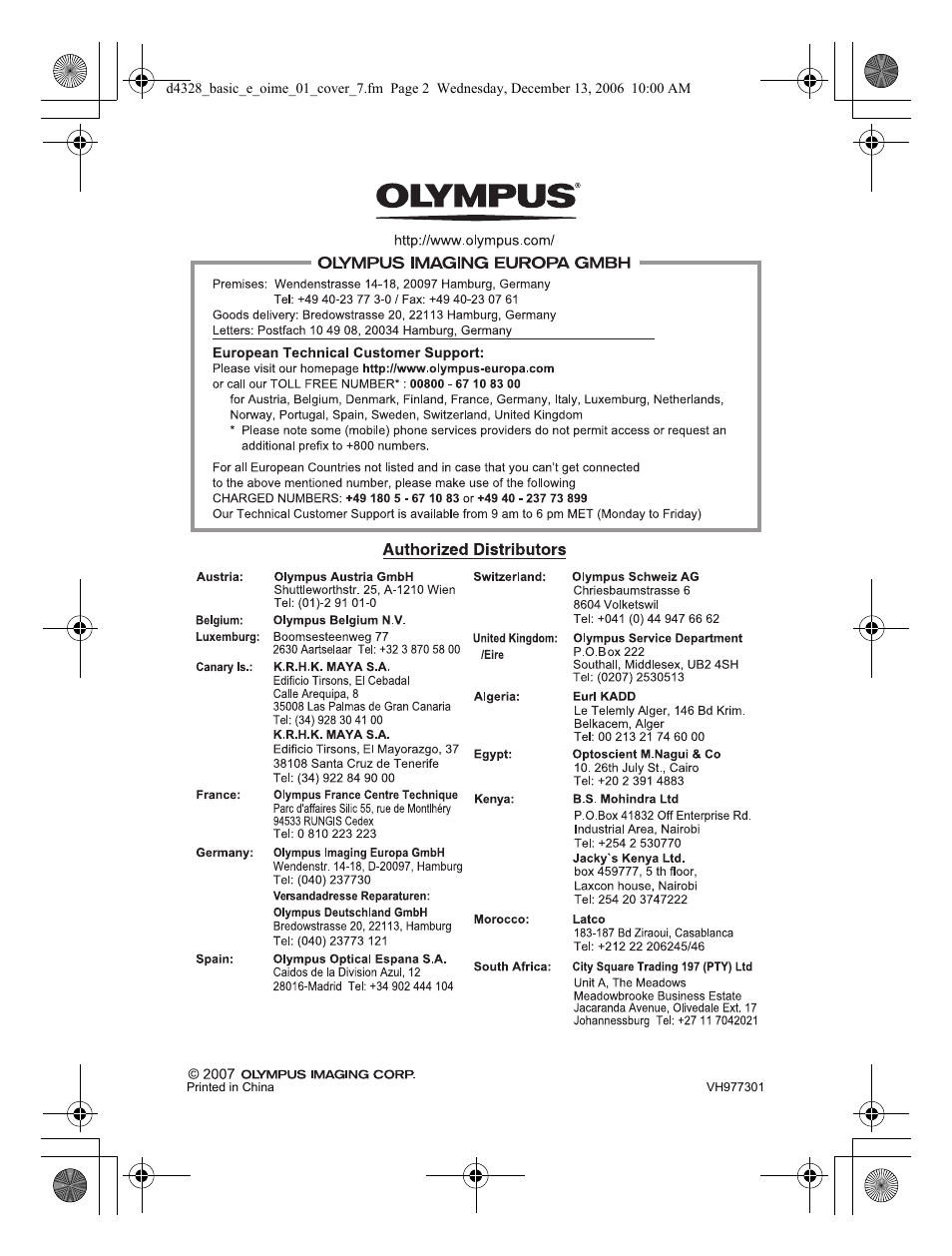 Olympus µ 760 User Manual | Page 132 / 132