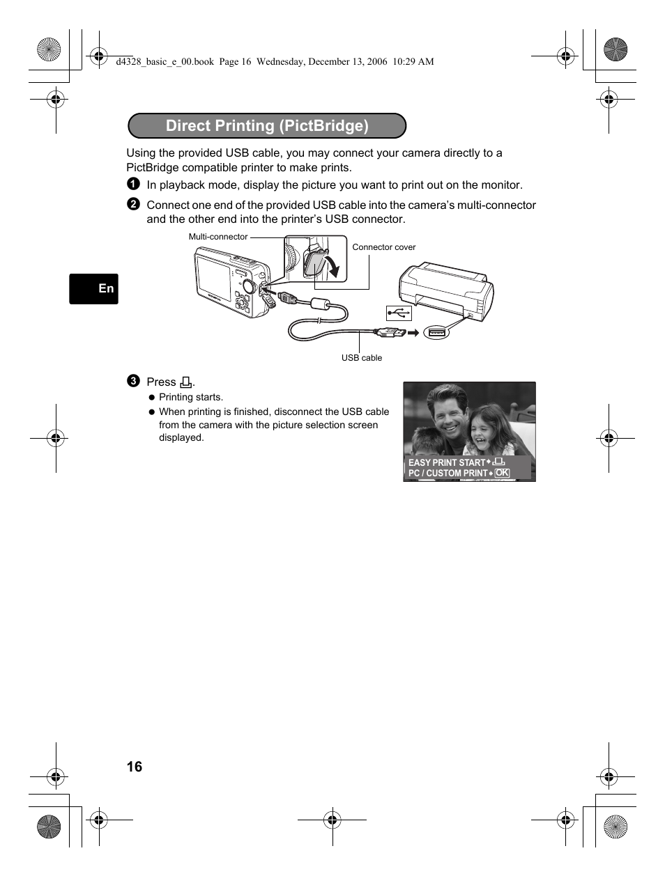 Direct printing (pictbridge) | Olympus µ 760 User Manual | Page 16 / 132