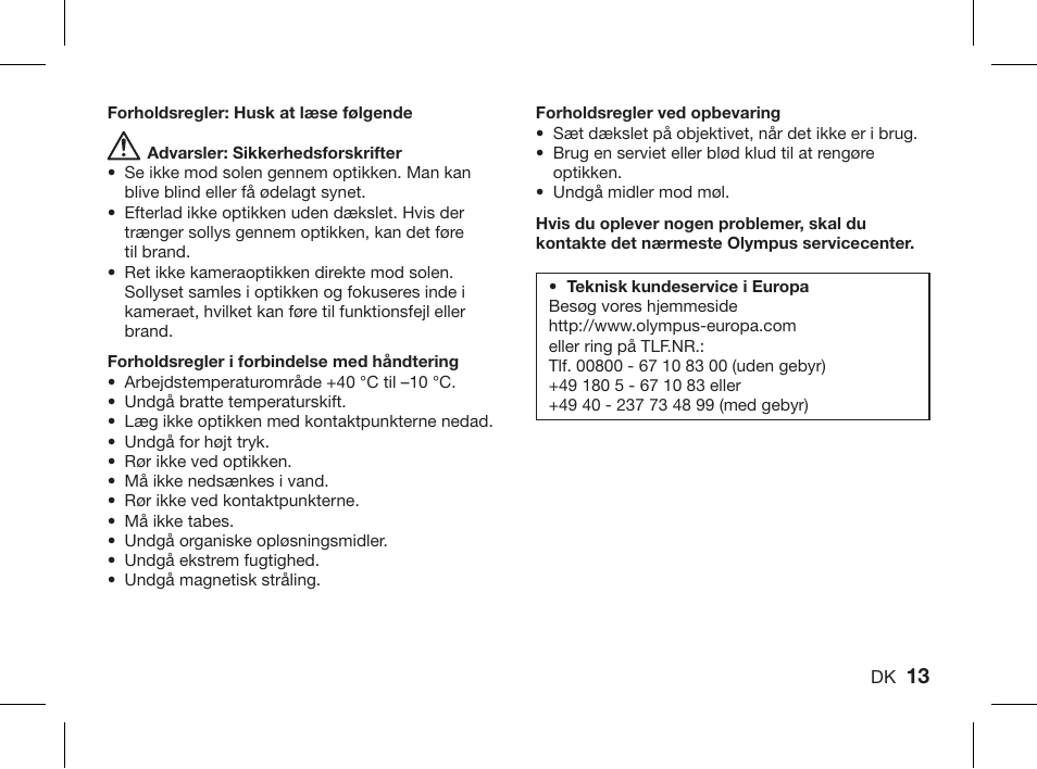 Olympus ZUIKO DIGITAL 1.4x Telekonverter EC-14 User Manual | Page 11 / 58