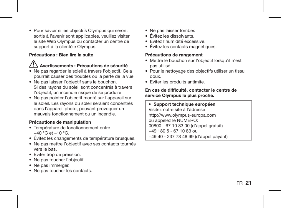 Olympus ZUIKO DIGITAL 1.4x Telekonverter EC-14 User Manual | Page 19 / 58