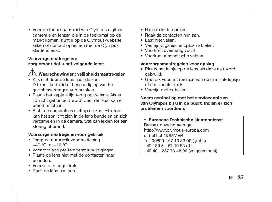 Olympus ZUIKO DIGITAL 1.4x Telekonverter EC-14 User Manual | Page 35 / 58