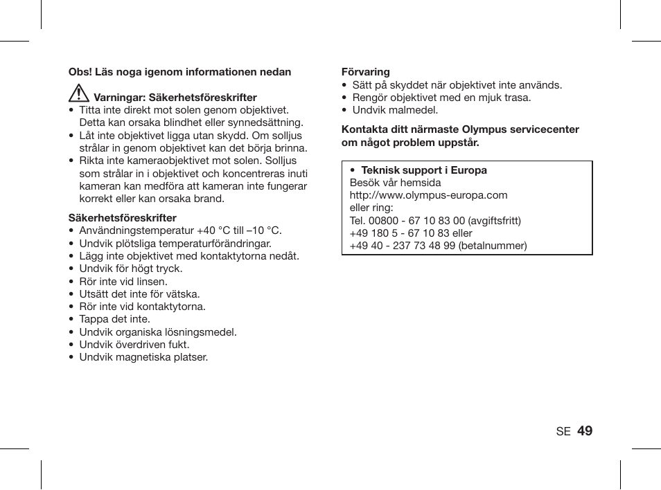 Olympus ZUIKO DIGITAL 1.4x Telekonverter EC-14 User Manual | Page 47 / 58