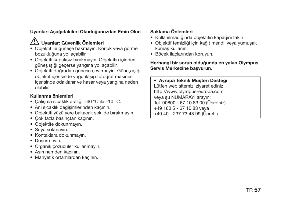 Olympus ZUIKO DIGITAL 1.4x Telekonverter EC-14 User Manual | Page 55 / 58