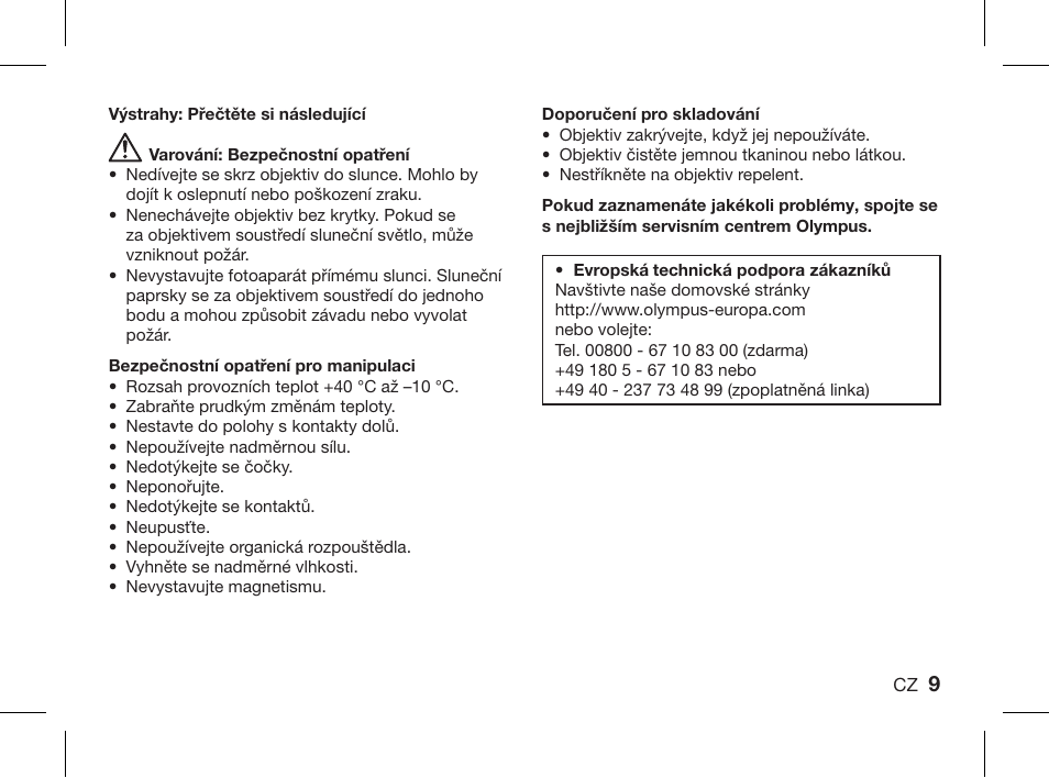 Olympus ZUIKO DIGITAL 1.4x Telekonverter EC-14 User Manual | Page 7 / 58
