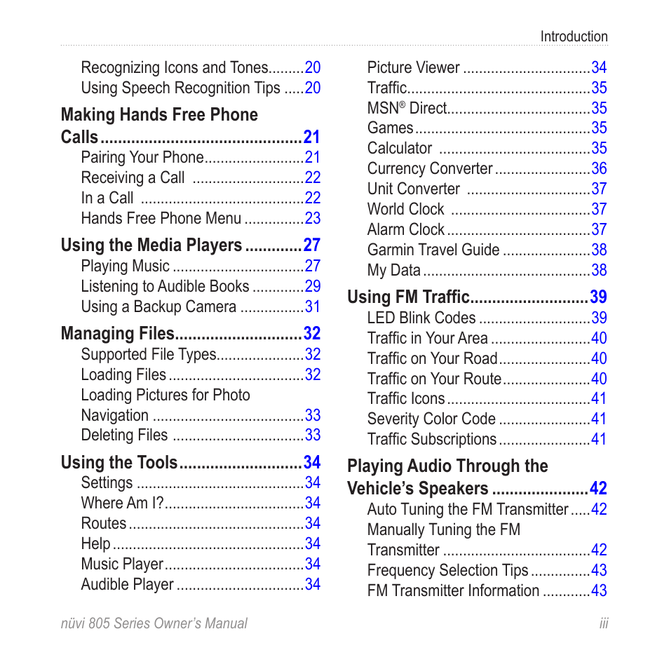Garmin nuvi 885T User Manual | Page 5 / 76