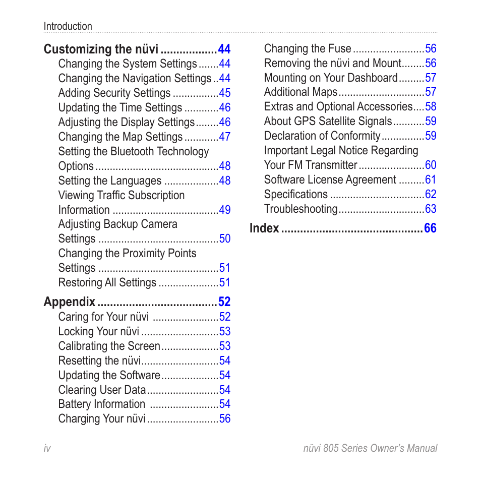 Garmin nuvi 885T User Manual | Page 6 / 76