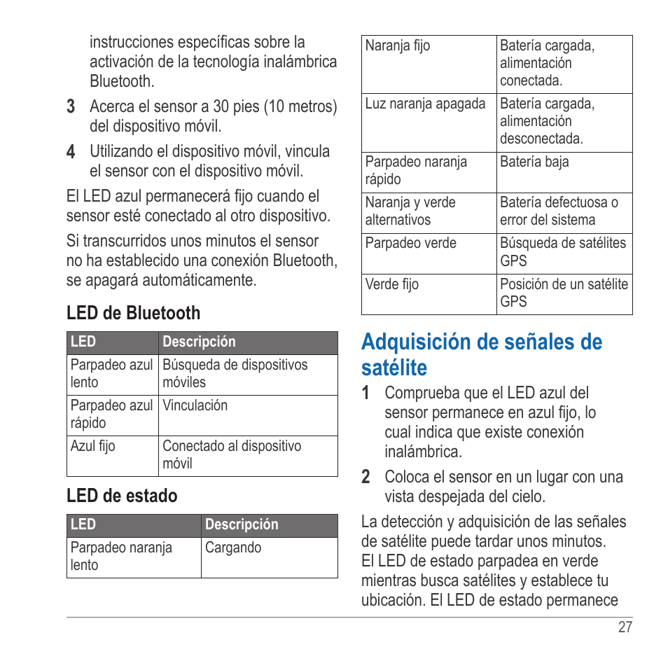 Adquisición de señales de satélite | Garmin GLO User Manual | Page 27 / 76