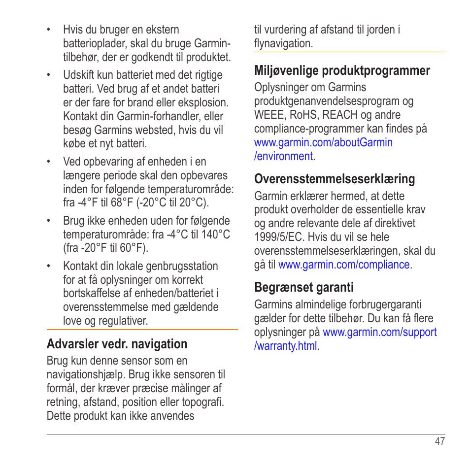 Garmin GLO User Manual | Page 47 / 76