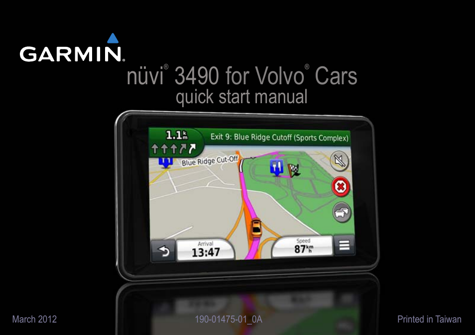 Garmin nuvi 3490 for Volvo Cars User Manual | 8 pages