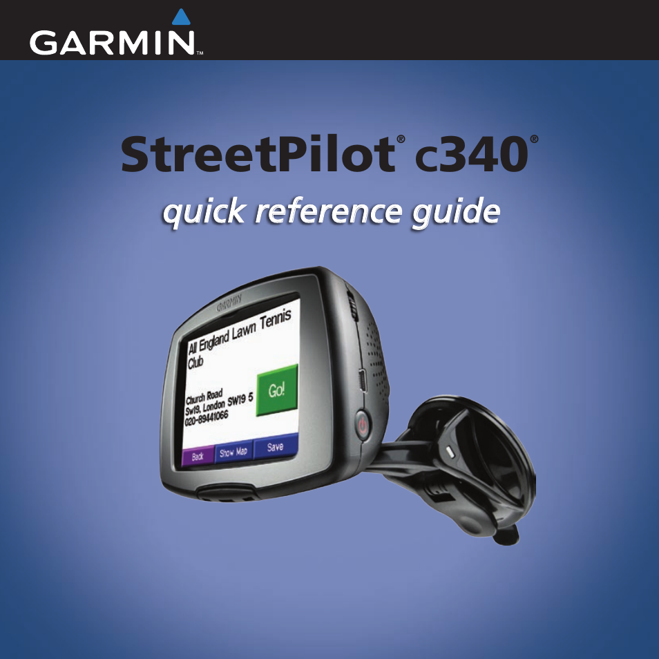 Garmin StreetPilot c340 User Manual | 8 pages