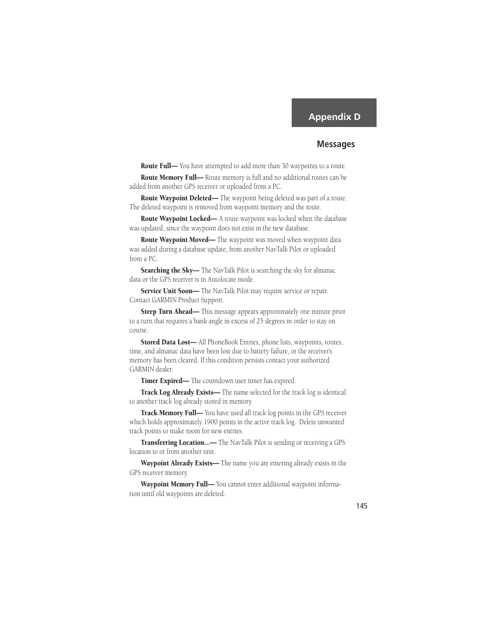 Garmin NavTalk Pilot User Manual | Page 159 / 176