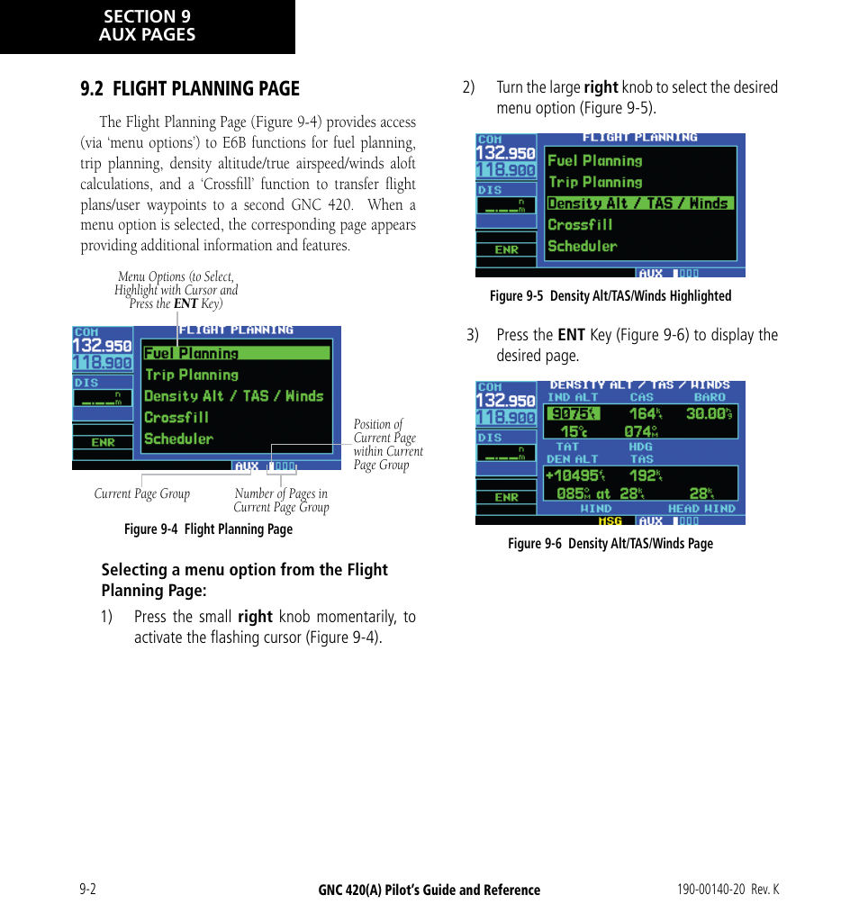 2 flight planning page | Garmin GNC 420 User Manual | Page 150 / 258