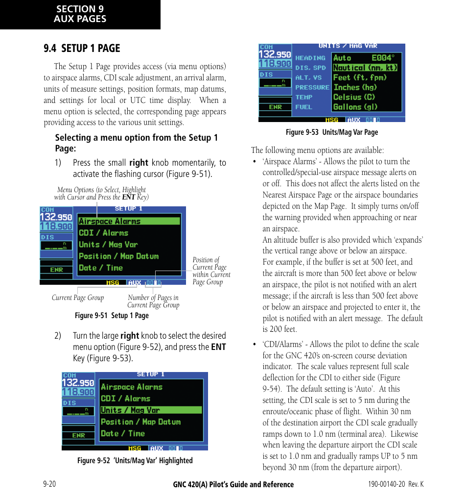 4 setup 1 page | Garmin GNC 420 User Manual | Page 168 / 258