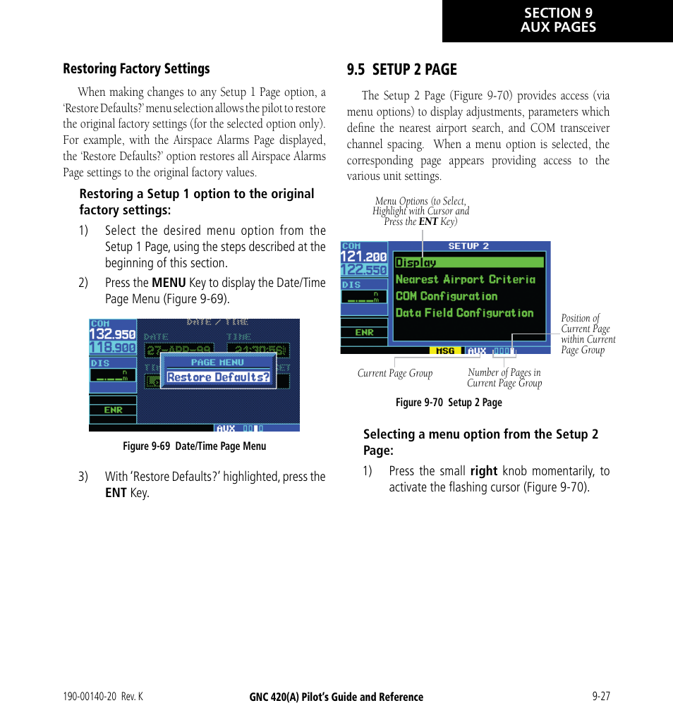 5 setup 2 page | Garmin GNC 420 User Manual | Page 175 / 258