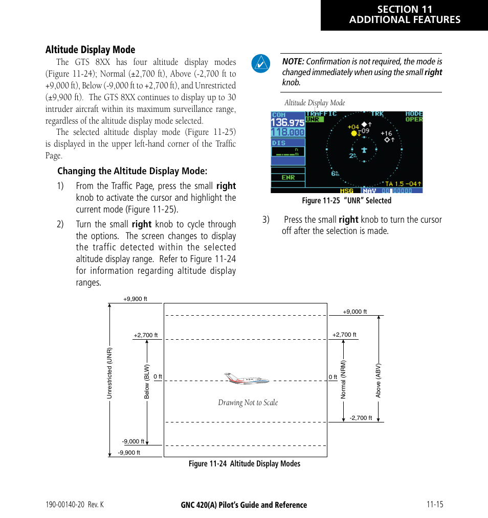 Altitude display mode | Garmin GNC 420 User Manual | Page 205 / 258