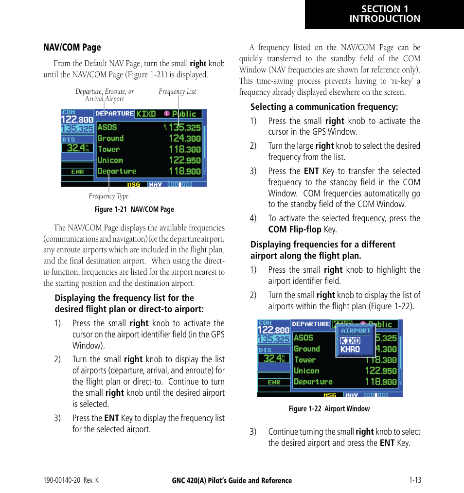 Garmin GNC 420 User Manual | Page 21 / 258