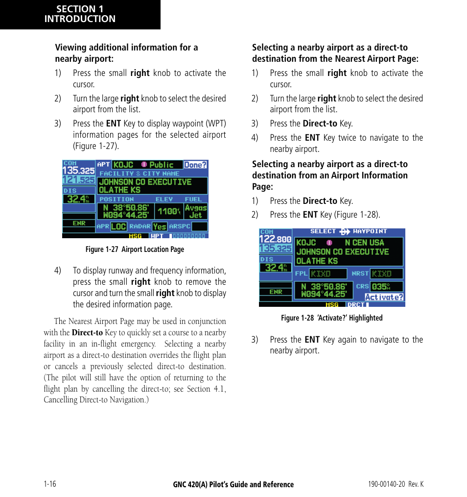 Garmin GNC 420 User Manual | Page 24 / 258