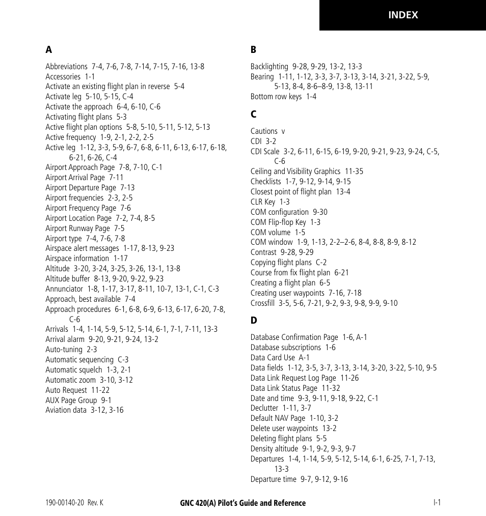 Garmin GNC 420 User Manual | Page 251 / 258