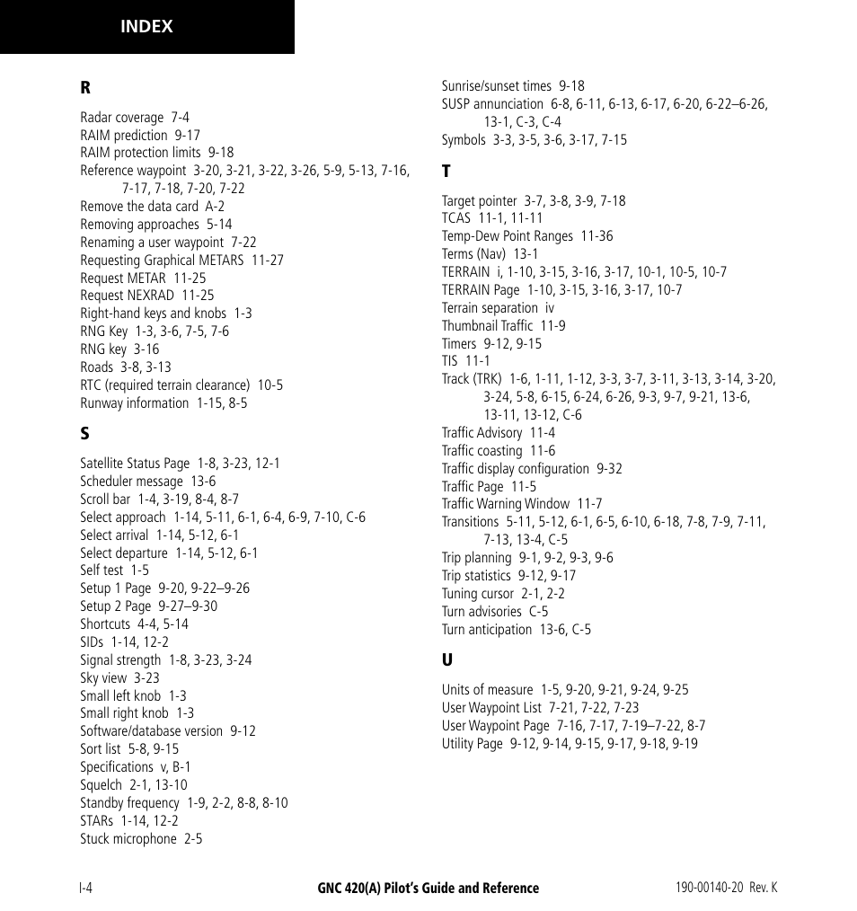 Garmin GNC 420 User Manual | Page 254 / 258