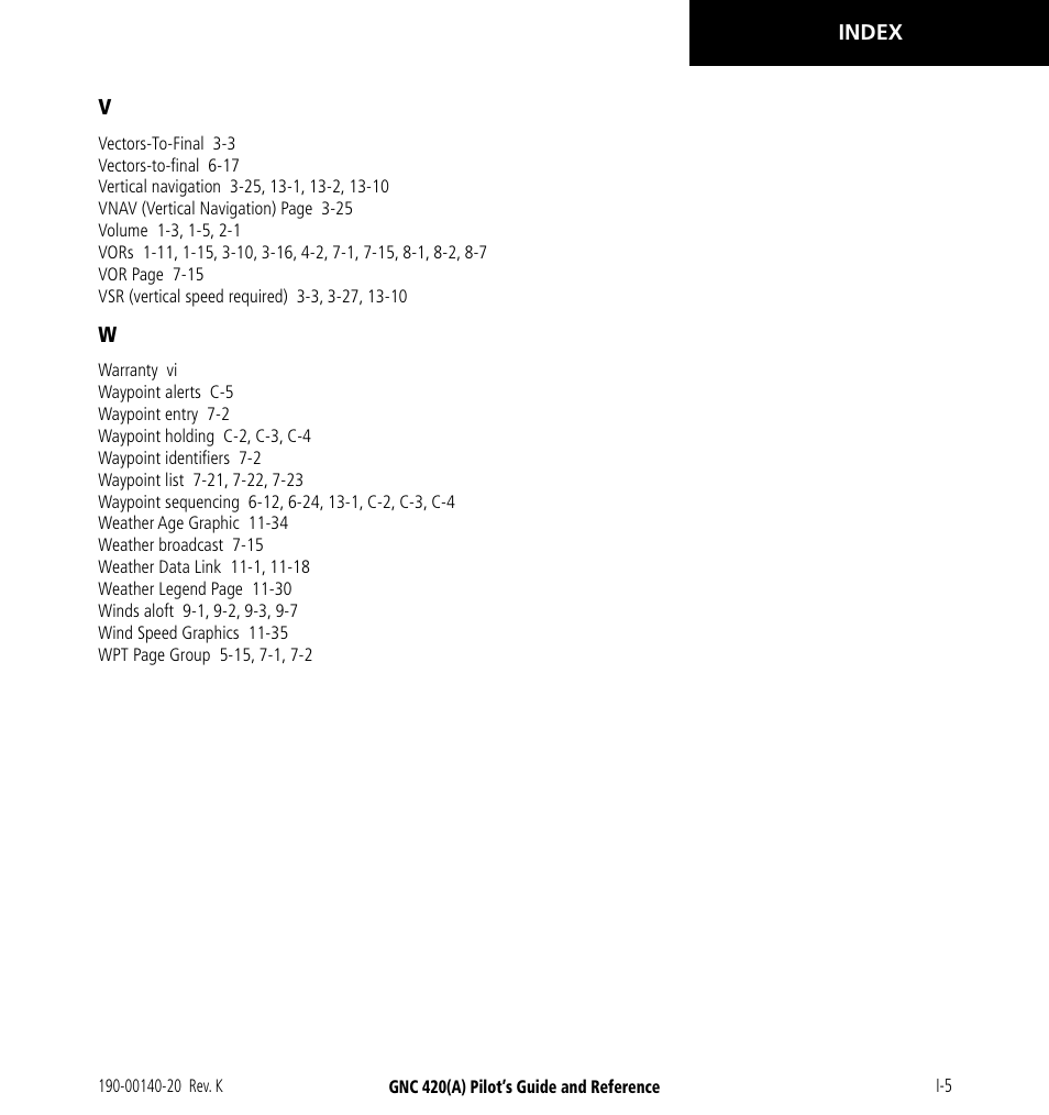 Garmin GNC 420 User Manual | Page 255 / 258