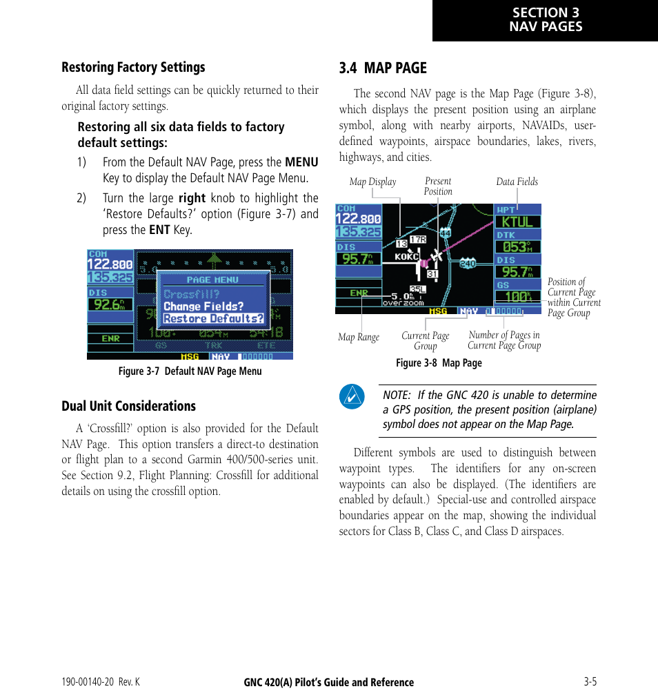 4 map page | Garmin GNC 420 User Manual | Page 39 / 258