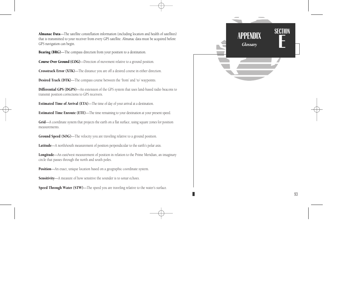 Appendix | Garmin GPSMAP 135 Sounder User Manual | Page 103 / 109