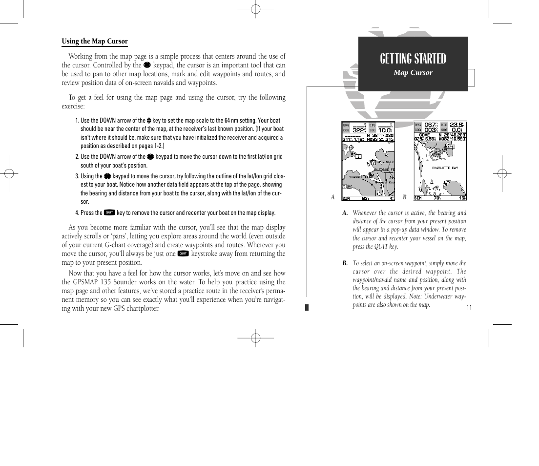 Getting started | Garmin GPSMAP 135 Sounder User Manual | Page 21 / 109