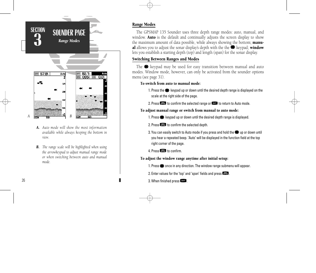Sounder page | Garmin GPSMAP 135 Sounder User Manual | Page 36 / 109
