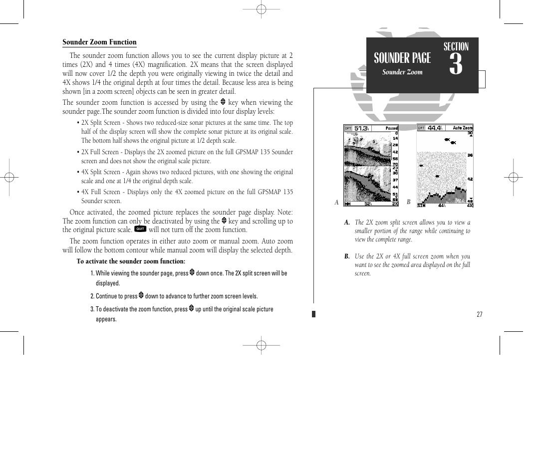 Sounder page | Garmin GPSMAP 135 Sounder User Manual | Page 37 / 109