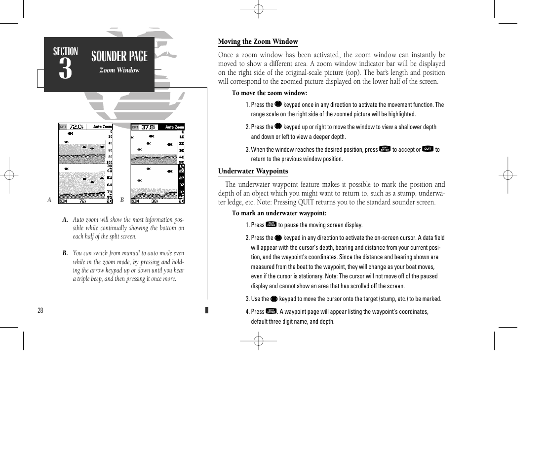 Sounder page | Garmin GPSMAP 135 Sounder User Manual | Page 38 / 109
