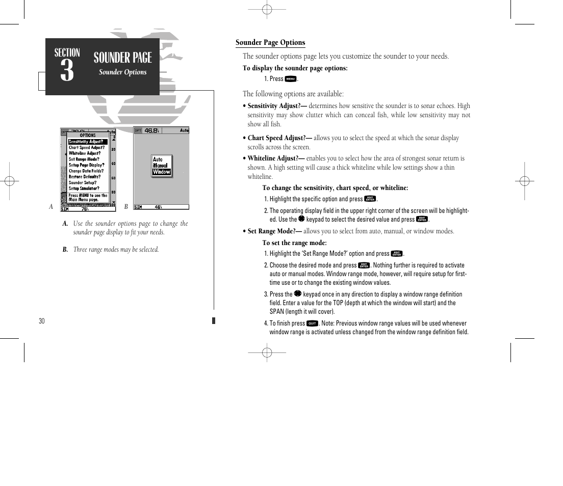 Sounder page | Garmin GPSMAP 135 Sounder User Manual | Page 40 / 109
