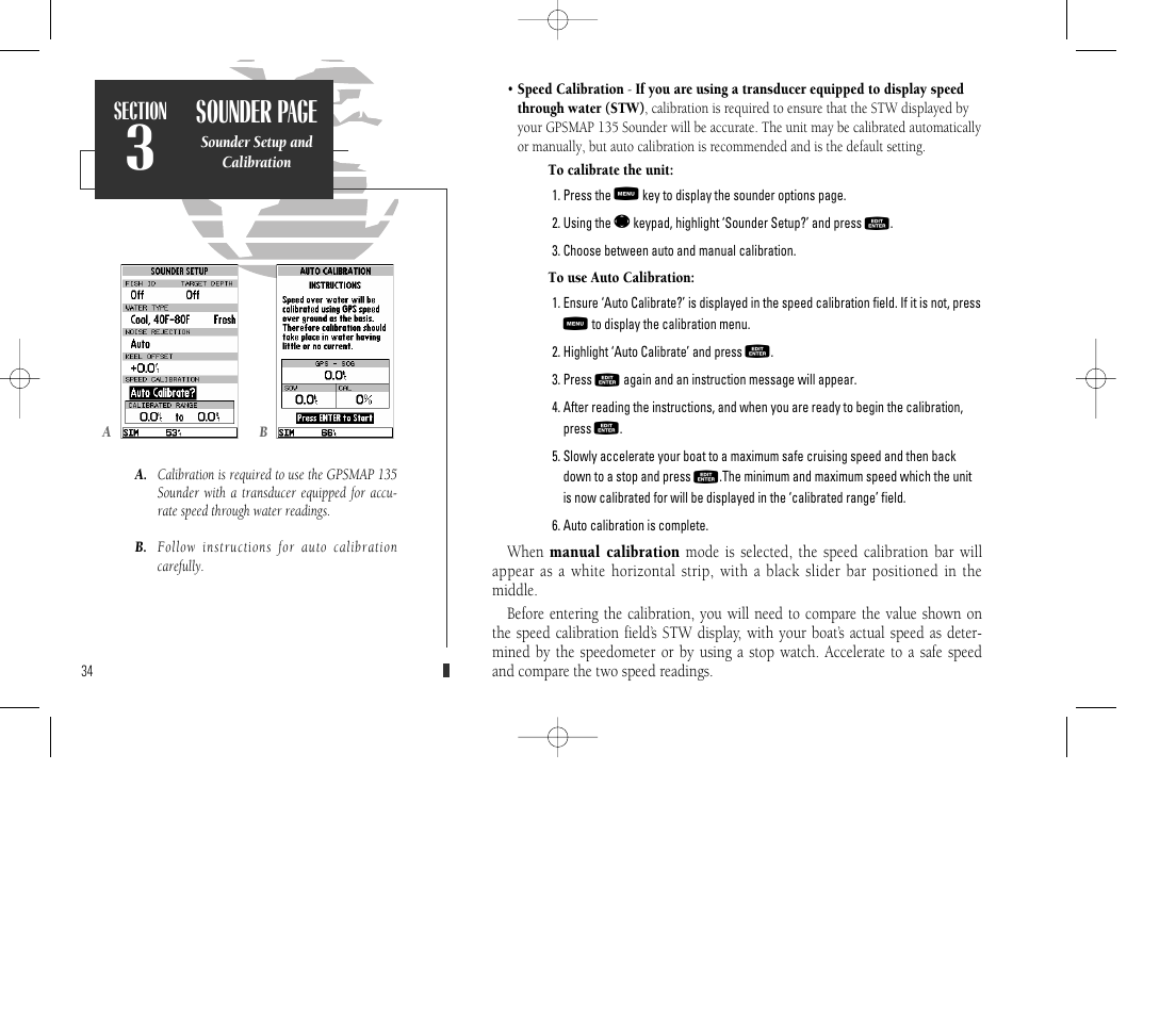 Sounder page | Garmin GPSMAP 135 Sounder User Manual | Page 44 / 109
