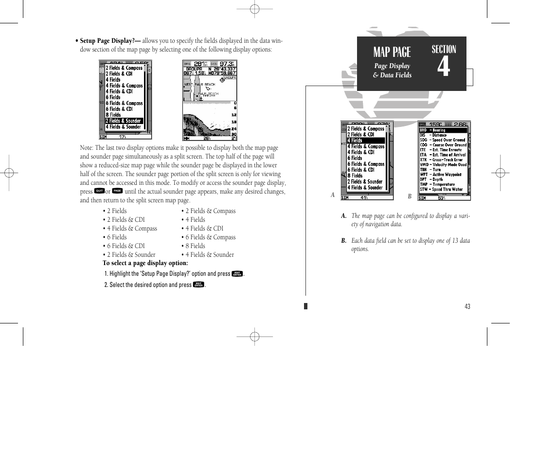 Map page | Garmin GPSMAP 135 Sounder User Manual | Page 53 / 109