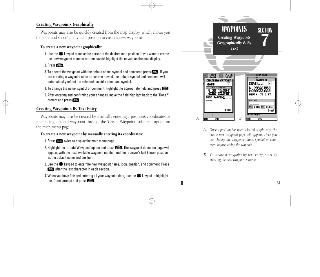 Waypoints | Garmin GPSMAP 135 Sounder User Manual | Page 61 / 109