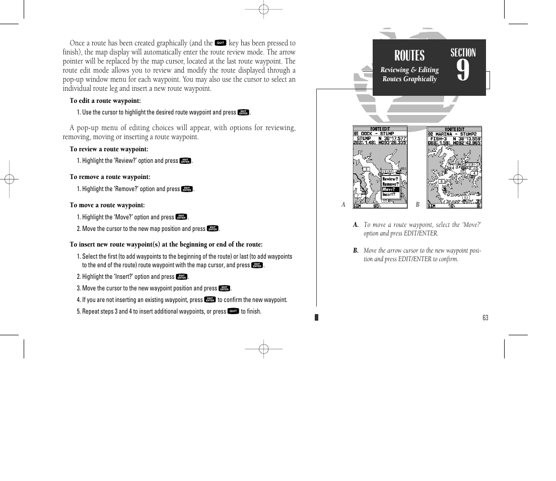 Routes | Garmin GPSMAP 135 Sounder User Manual | Page 73 / 109