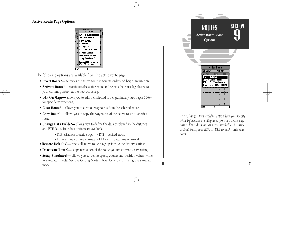 Routes | Garmin GPSMAP 135 Sounder User Manual | Page 79 / 109
