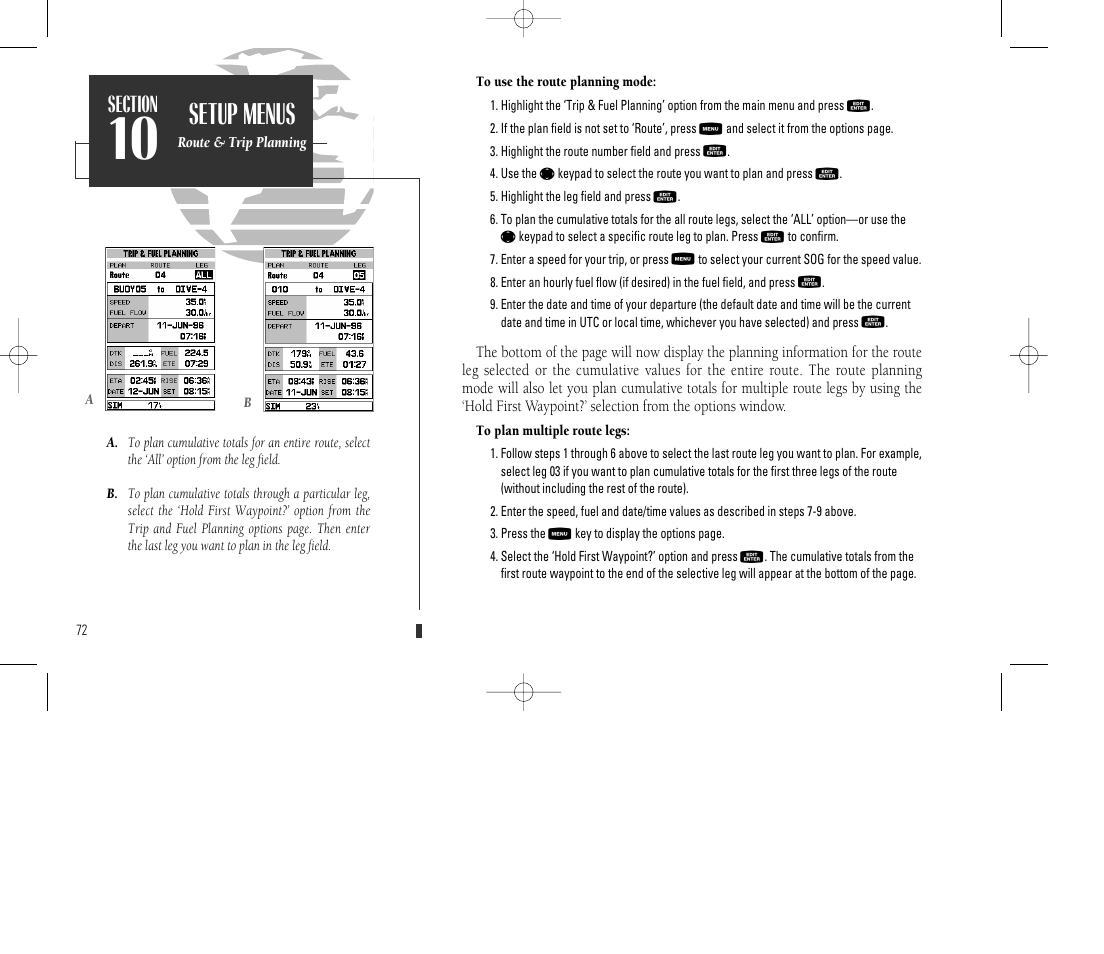 Setup menus | Garmin GPSMAP 135 Sounder User Manual | Page 82 / 109