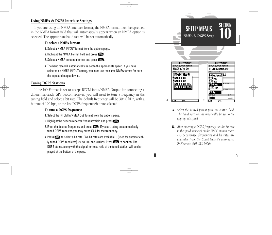 Setup menus | Garmin GPSMAP 135 Sounder User Manual | Page 89 / 109