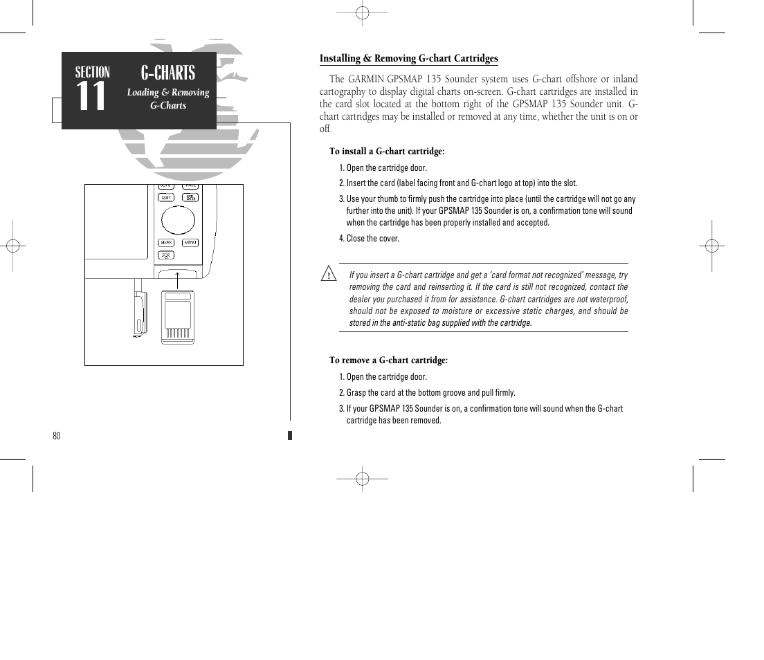 G-charts | Garmin GPSMAP 135 Sounder User Manual | Page 90 / 109