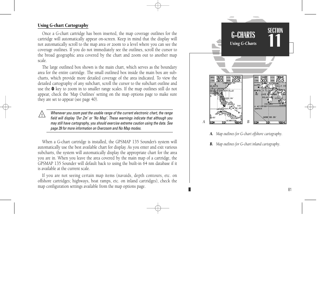 G-charts | Garmin GPSMAP 135 Sounder User Manual | Page 91 / 109