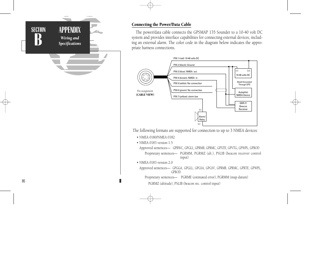 Appendix | Garmin GPSMAP 135 Sounder User Manual | Page 96 / 109