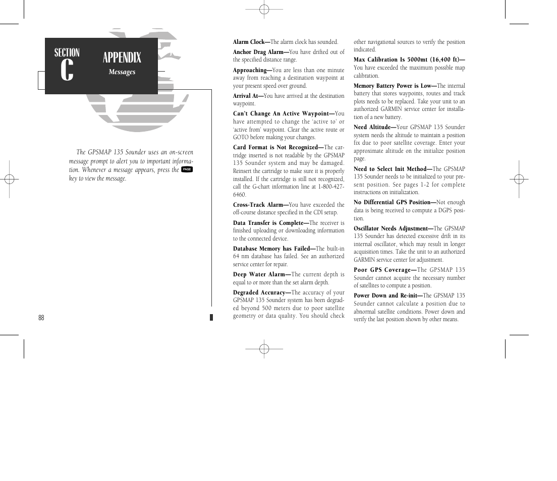 Appendix | Garmin GPSMAP 135 Sounder User Manual | Page 98 / 109