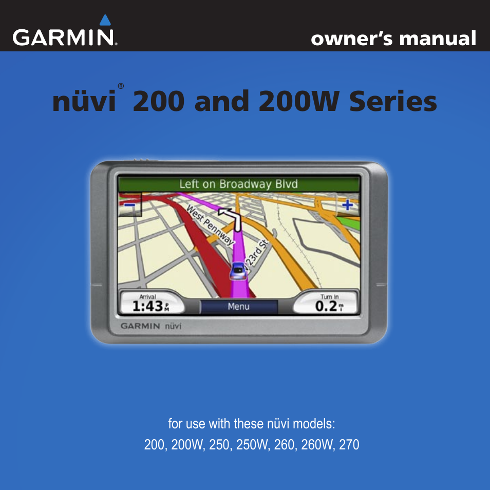 Garmin nuvi 270 User Manual | 50 pages