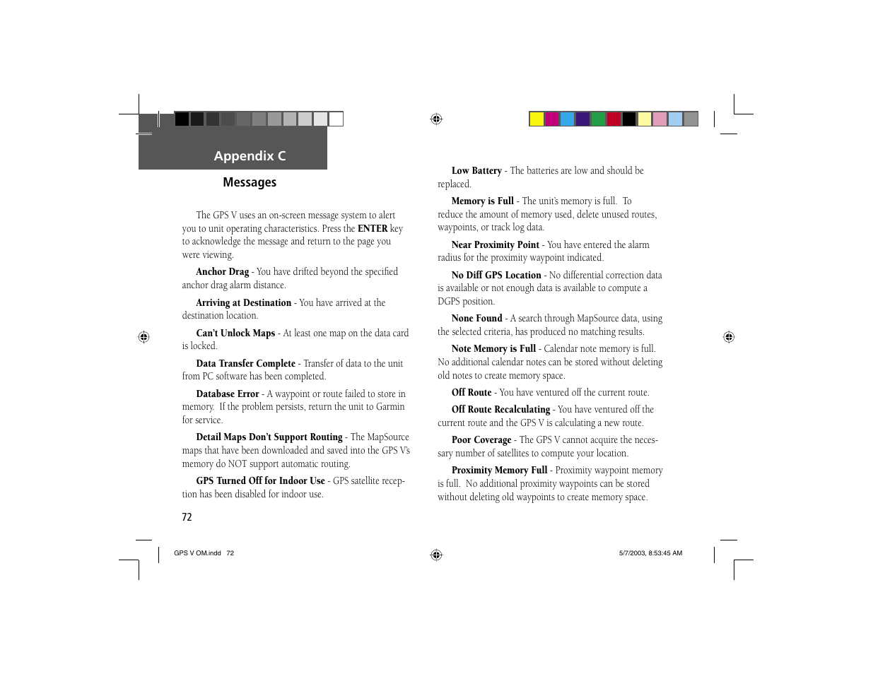 Garmin GPS V User Manual | Page 82 / 91